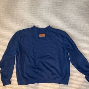 PARKE, L/XL, Navy Sweatshirt with Tan Label on Back